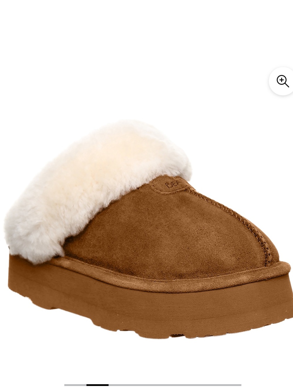 Bear Paw platform real shearling clog size 8